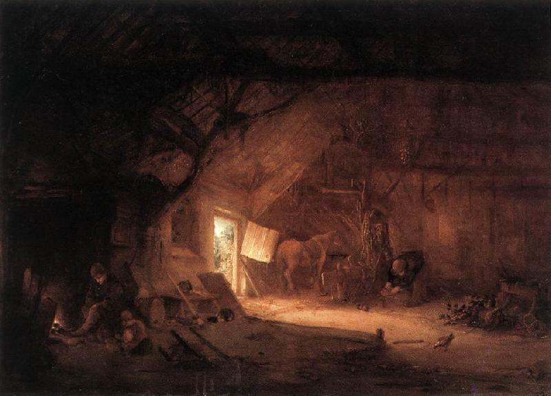 OSTADE, Isaack van Farmhouse Interior asg Sweden oil painting art